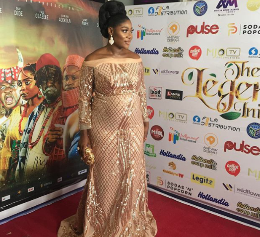 Pregnant Mercy Johnson at the premier of her movie legend of inikpi