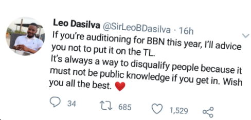 Leo Dasilva bbnaija 2020 auditions 
