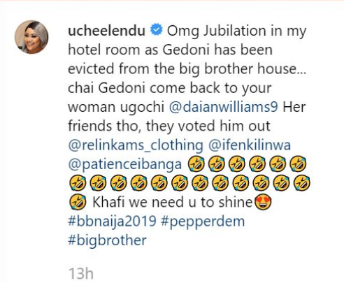 I release and forgive you” – BBNaija Gedoni ’s ex-girlfriend says during Halleluyah Challenge
