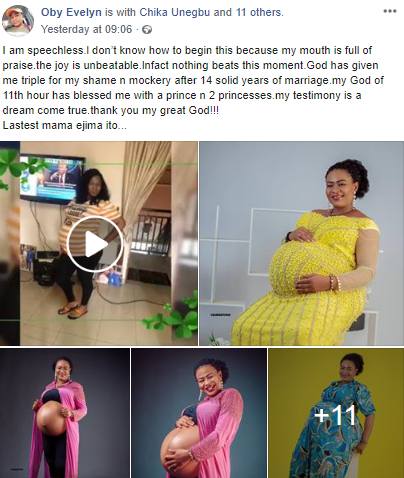 Nigerian lady welcomes triplet 