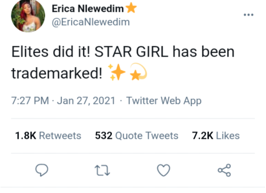Star Girl hadls been trademarked 