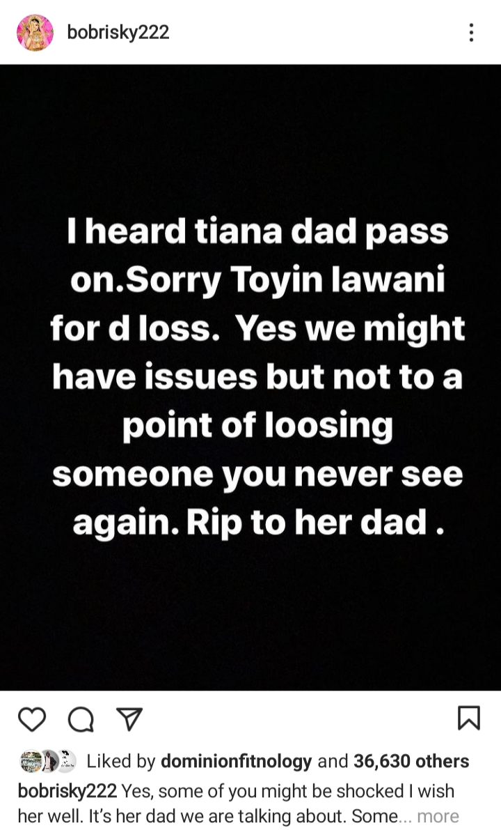 Bobrisky condoles with former bestie toyin Lawani on the lost of her father