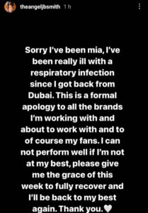 Reality TV Star Angel Smith Reveals Reasons For Absence From Social Media, Apologises To Brands