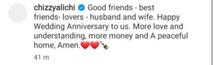"Give Us Babies!!!"- Fans Continue To Drag Chizzy Alichi As She Celebrates 2nd Wedding Anniversary 
