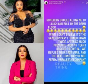 Endorsement Wahala: BBN Star, Queen Mercy Atang Drags Real Estate Company That Signed Maria