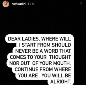 Actress Ruth Kadiri Advices Ladies Experiencing Dissapiontment & Heartbreak In Relationship