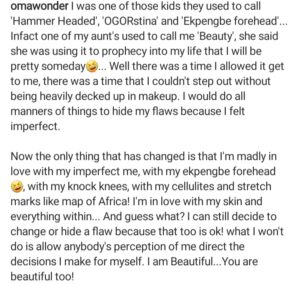 "How Being Bodyshamed Affected Me AsA Kid"- Singer, Omawumi 
