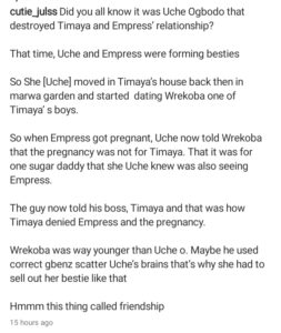 "How Uche Ogbodo Allegedly Destroyed Empress Njamah's Relationship With Timaya Years Ago"- Blogger Reveals 