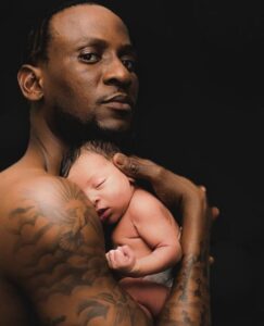 Watching my boy being birthed was a life changing experience- Omashola celebrates son's one month birthday (Photos)