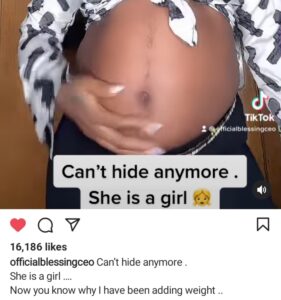 "I Can't Hide It Anymore"- Relationship Blogger, Blessing Okoro Reveals She's Expecting A Baby Girl (VIDEO/Photos)