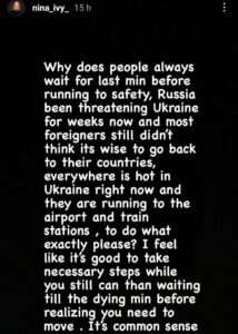 Russia-Ukraine Crisis: BBN Nina Slams Nigerians Living In Ukraine 