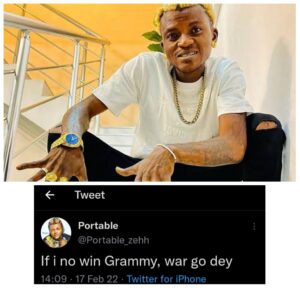 "You Can't Even Win Surulere Award"- Different Reactions As Portable Declares War If He Doesn't Win Grammy Award 