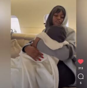 Chioma and her son and some of Davido's family on their way to London for his performance 