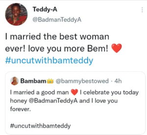 Celebrity couple, Bambam and Teddy A professes their love for each other