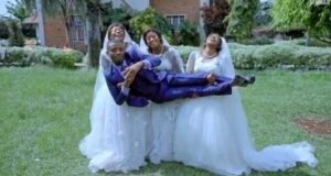 "I'm In Love With All Of Them"- Man marries triplets on the same day in Congo