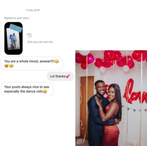 A lady identified as Blessing Smith has announced that she is set to wed her boyfriend who she met on social media three years ago. Sharing photos of her and boyfriend after he proposed to her, the lady announced that she said YES to him. Blessing also shared the screenshot of the message he sent to her three years ago. She simply captioned it; “Started in the DM, now we are here! My baby asked me to marry him and I said yes.”  See her posts below;