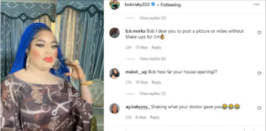 We dare you to show your face without makeup or filters - Netizens tells Bobrisky after he applied wrong makeup 