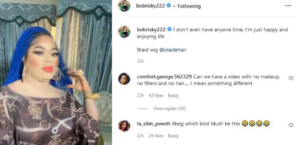 We dare you to show your face without makeup or filters - Netizens tells Bobrisky after he applied wrong makeup 
