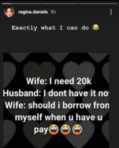 What I do whenever my husband refuses to give me money - Actress, Regina Daniels reveals 