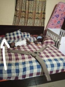 Woman and her children unharmed as ceiling fan falls on their bed while they slept (PHOTOS)