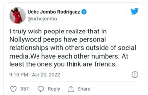 Actress Uche Jombo Drops A Deep Message As Fans Continue To Drag Genevieve & Others For Absence At Rita Dominic's Wedding 