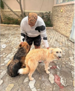 “All e eye Red once” – Comediain, Real Warri Pikin reveals her husband’s reaction after he saw her playing with her pet dogs (Photos)