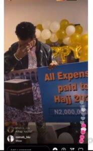 BBnaija housemate, Yusuf Garba aka Yousef have shared his excitement after his loyal fans surprised him with gifts on his 30th birthday. It could be recalled that the actor turned 30 yesterday, Thursday, 14th April. To celebrate him, fans gifted Yousef whooping sum of four hundred thousand naira, an all-expenses paid trip worth 2 million naira to Hajj (Saudi Arabia) plus other lovely gifts. Also, they threw him a simple birthday party where they presented him with his amazing gifts. In the video shared on social media, the model could be seen clutching tightly to his trip voucher, looking very excited. At some point, he got very emotional, almost breaking down in tears. Watch below;