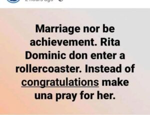 He is into 419 stuff, a serial divorce and is only fascinated by her Stardom – Facebook users makes shocking allegation against Rita Dominic’s husband, Fidelis