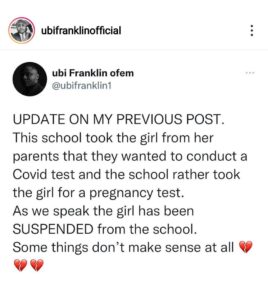How a 10-year-old girl got raped by fellow students and the school concealed the act – Ubi Franklin narrates