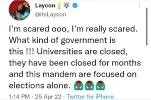 “I’m scared” – Laycon laments over state of the nation