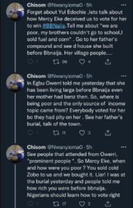 “She deceived us to vote for her” – Lady calls out Mercy Eke for lying about being poor during BBNaija but comes from a rich home