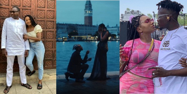 “Somebody is taking My Baby”- Billionaire, Femi Otedola reacts after Mr Eazi engaged this Daughter, Temi