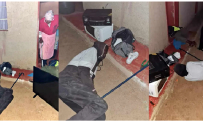 The moment Thieves fell asleep after stealing from old woman’s house (Video)