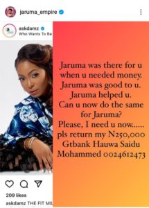 "Return My Money"- Jaruma Tells Tacha, NaijaBrandChick, Esther & Others She Gifted Money....NaijaBrandChick Replies Her