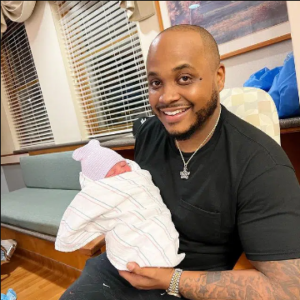 Davido’s cousin, Sina Rambo rejoices as he welcomes baby girl (Photos)
