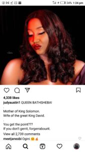I am the mother of Solomon, married to Great King David - Judy Austin aka Queen Bathsheba declares