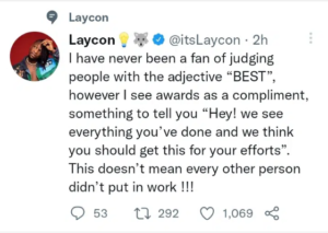 “I want to be recognized at Headies Award for what I’ve done. Remember say na passion first of all” - BBNaija’s Laycon to organizers