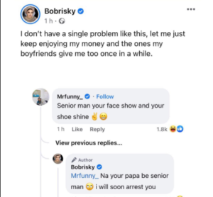 “I will soon arrest you” - Bobrisky threatens comedian Sabinus after he addressed him as 'senior man'