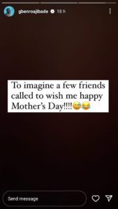 Nollywood actor, Gbenro Ajibade, ex-husband of Osas Ighodaro has reacted to a shocking message he received from friends yesterday Mother’s Day.