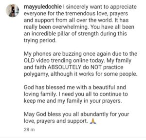 Actor Yul Edochie's Wife Reacts To The 'Old Video' He Posted On His Instagram Page Hours Ago, Shares Her Opinion On Polygamy 