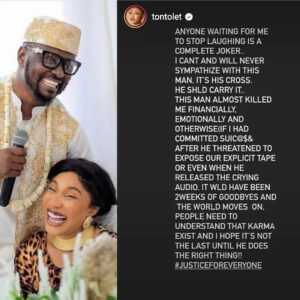 "Kpokpogri mocked me when my mother d!ed, said my son will be next, he deserves what he got"– Tonto Dikeh spills
