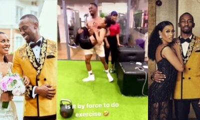 “Is it by force” – BBnaija’s Nini Singh cries out as Saga Force her to workout with him (Video)