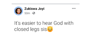 “It's easier to hear God with closed legs” - 32-year-old South African virgin tells single women