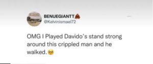 Jubilations as Davido’s new song, ‘Stand Strong’ heals a cripple3