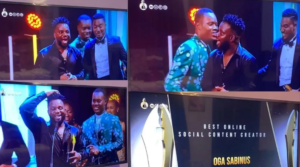 The heartwarming moment comedian Sabinus’s family rejoiced over his AMVCA award (Video)