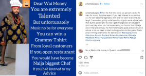 “You are extremely talented but unfortunately…” - Uche Maduagwu writes open letter to BBNaija’s Whitemoney