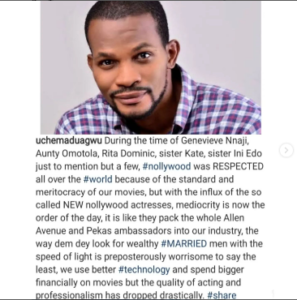 90% of new Nollywood actresses joined the industry to catch wealthy married men - Uche Maduagwu