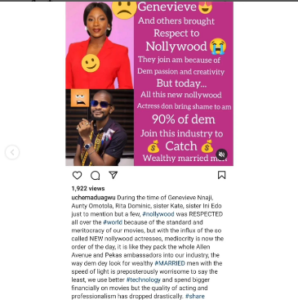 90% of new Nollywood actresses joined the industry to catch wealthy married men - Uche Maduagwu