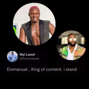 "I Stand With Emmanuel.......Shippers When You're Done Crying, Let Me Know"- Niyi Lawal Shares His Opinion About Emmanuel & Liquorose Breakup  https://www.momedia.ng/2022/06/11/i-stand-with-emmanuel-shippers-when-youre-done-crying-let-me-know-niyi-lawal-shares-his-opinion-about-emmanuel-liquorose-breakup/