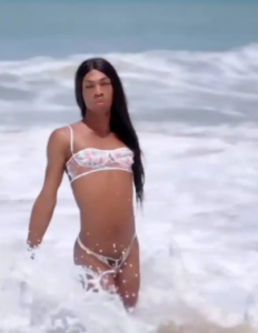 “I Am Such A Beautiful Mermaid”- Crossdresser James Brown Says As He Shares Beautiful Moments At The Beach On Bikini(Video)